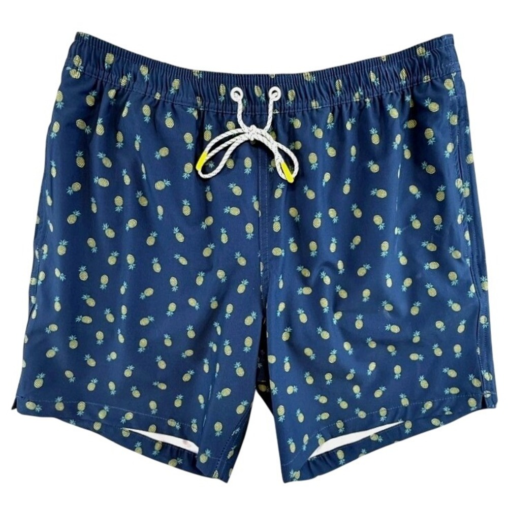Bonobos Mens Dark Blue Pineapple Print Swim Trunks 7 Inch Inseam Size M